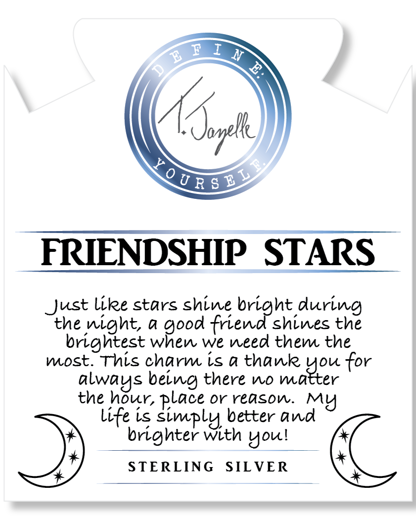 Larimar Gemstone Bracelet with Friendship Stars Sterling Silver Charm