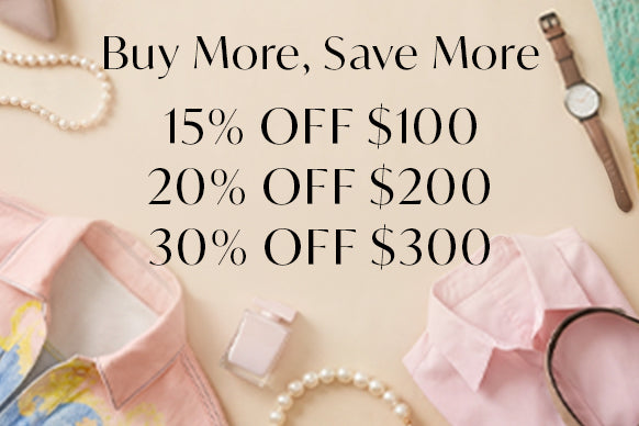 Buy more, Save more. 15% off $100, 20% off $200, 30% off $300. Code: MOREISMORE