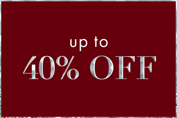 Promotional text 'up to 40% OFF' on a red background