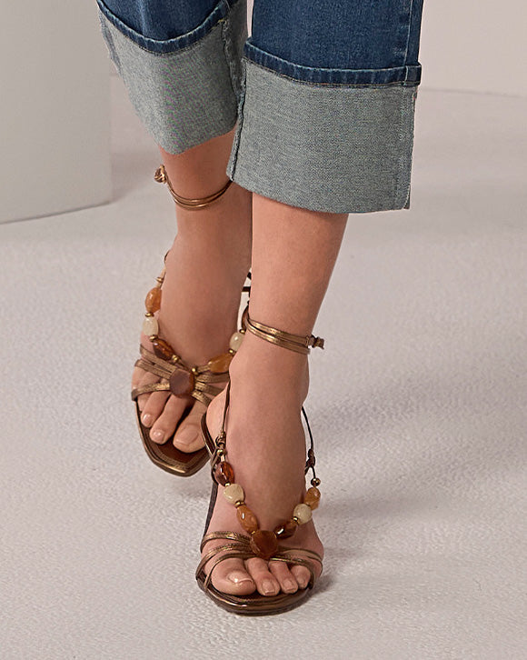 models wearing stone heels