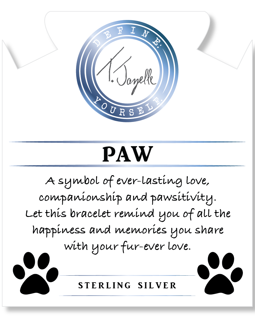 Terahertz Gemstone Bracelet with Paw CZ Sterling Silver Charm