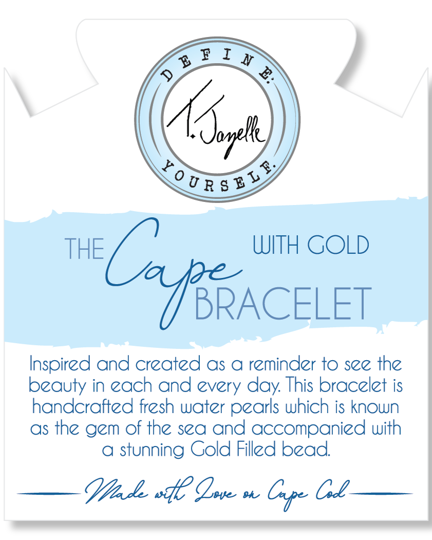 The Cape Bracelet- Pearl with Gold Ball