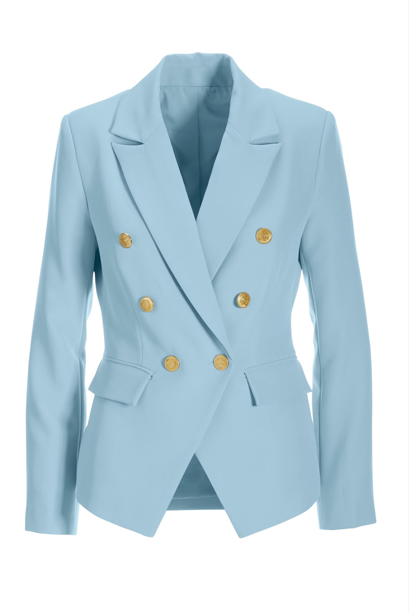 Crepe Double Breasted Blazer - Airy Blue | Boston Proper